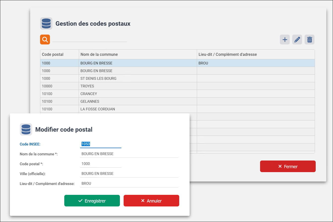 New structure in the basic tables for the management of postal codes for France