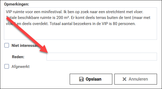 Uitbreiding offerteaanvragen met 2 bijkomende velden