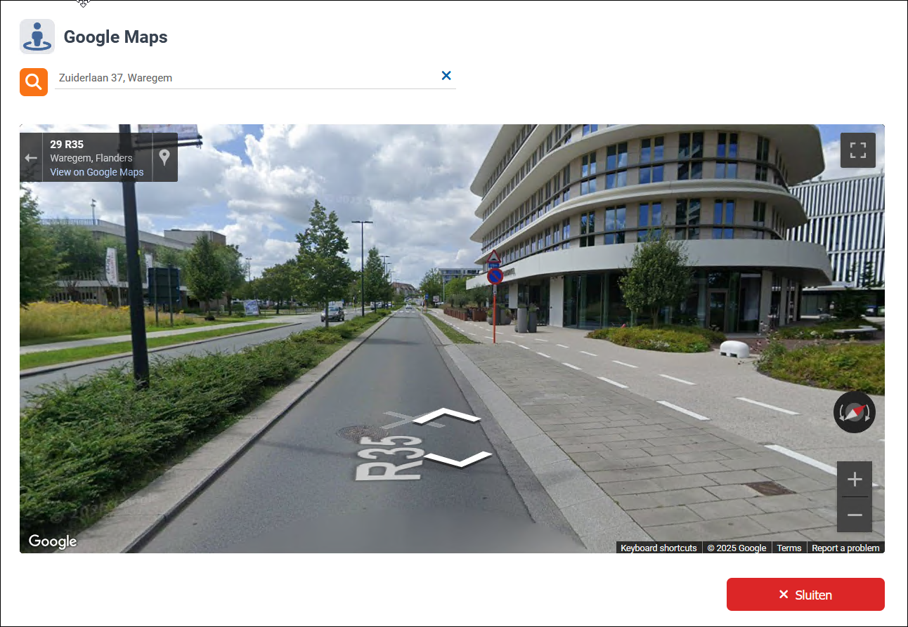 The Google Maps integration in the platform